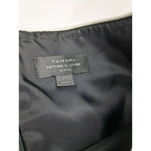 TAHARI Arthur S Levine Dress Sheath Sleeveless Dress Pockets Belt Loop Size 2P - Picture 4 of 8